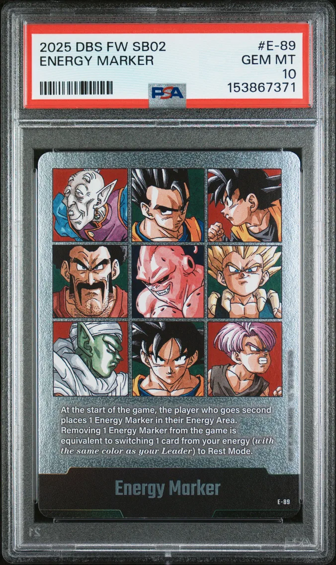 2025 #E-89 Energy Marker PSA 10 Dragon Ball Super Card Game Fusion World Manga Booster 02