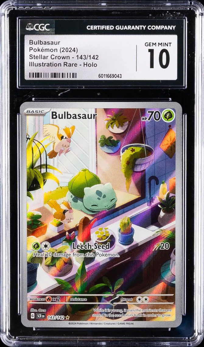 2024 #143 Bulbasaur CGC 10 Scr EN-Stellar Crown Pokemon