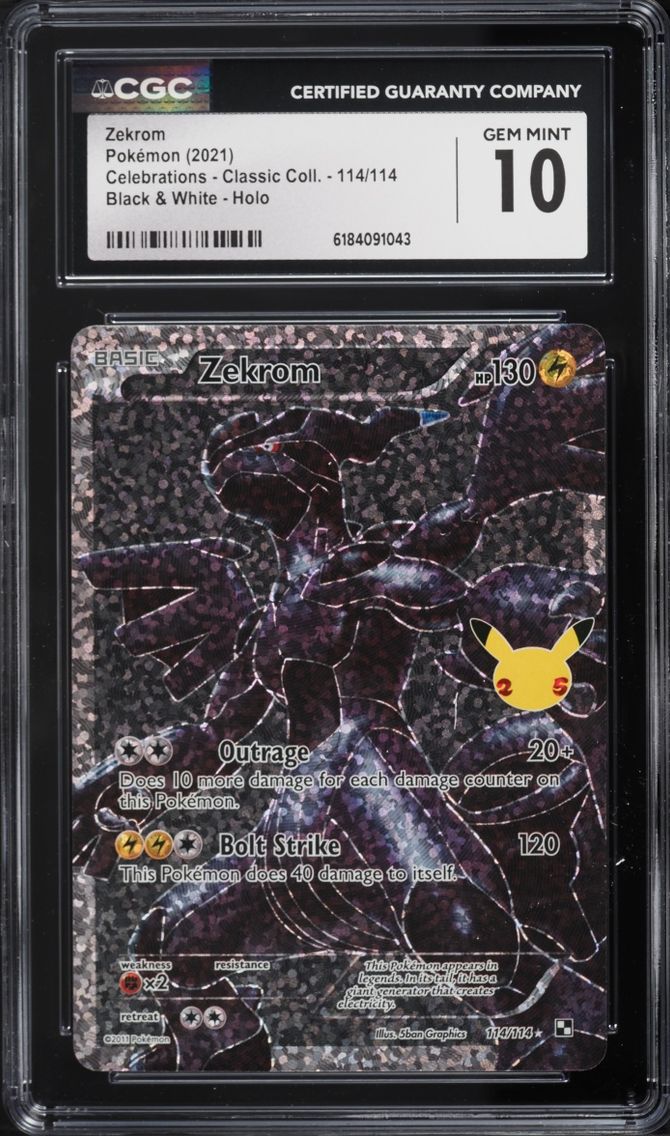 2021 #114 Zekrom CGC 10 Pokemon SWSH Celebrations Classic Collection Full Art