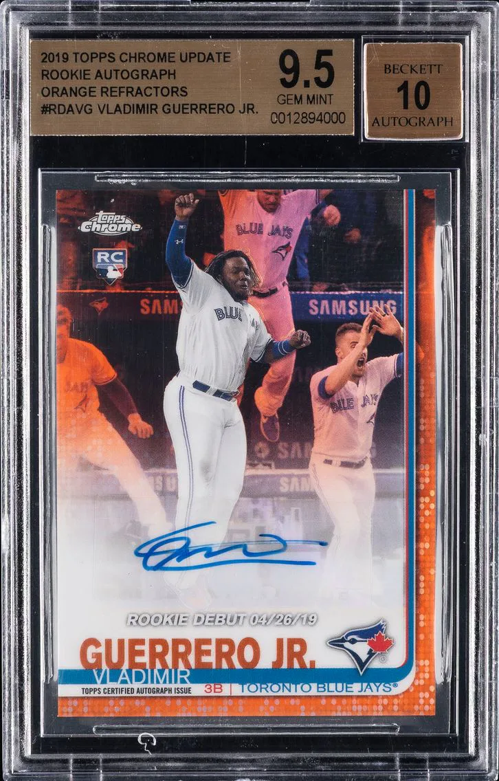 2019 #RDAVG Vladimir Guerrero Jr. BGS 9.5 Topps Chrome Update Rookie Autograph Orange Refractors Baseball
