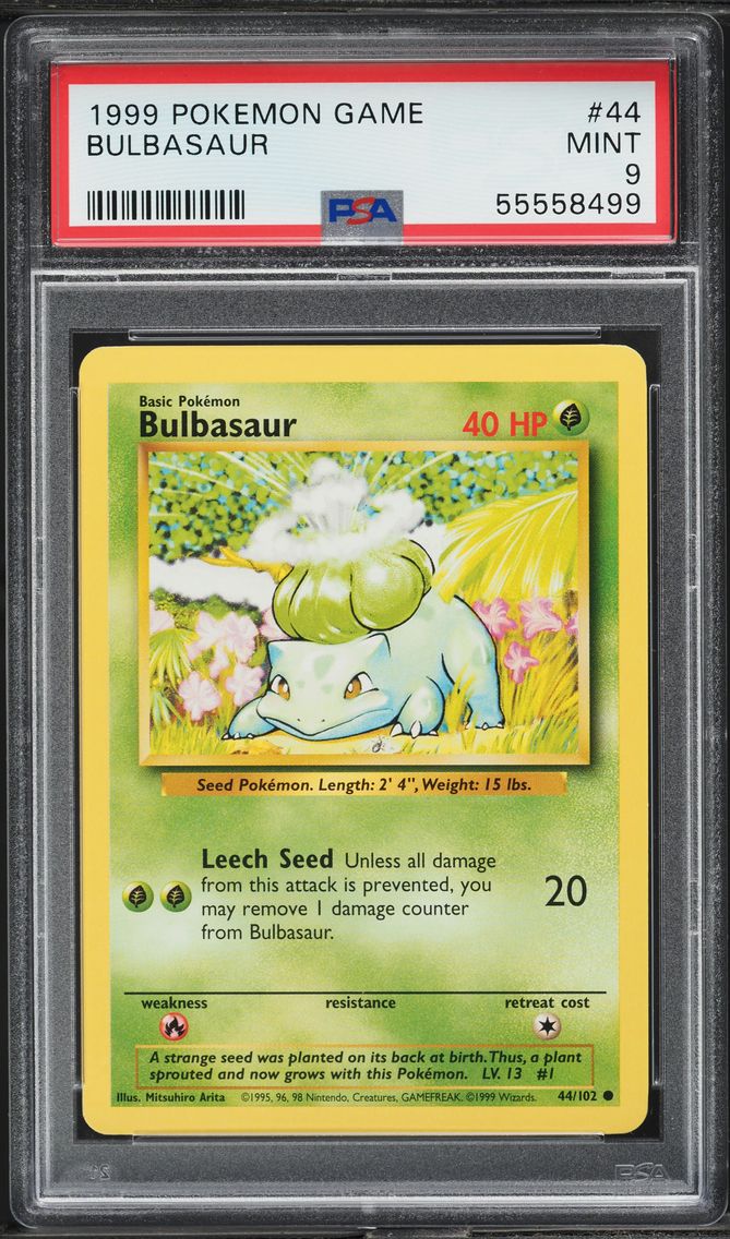 1999 #44 Bulbasaur PSA 9 Game Pokemon