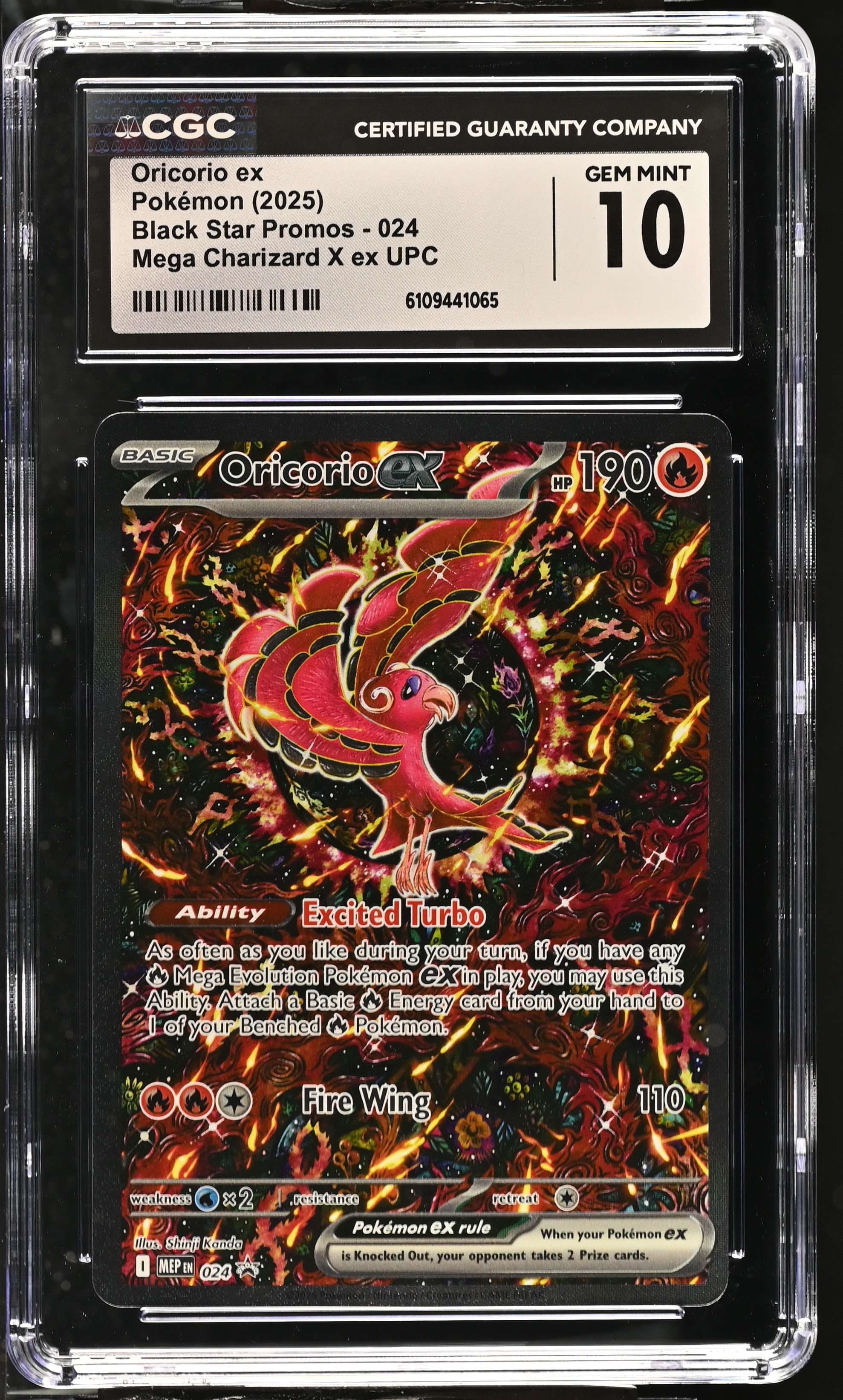 2025 #024 Oricorio Ex CGC 10 Black Star Promos - Mega Evolution Mep En - English