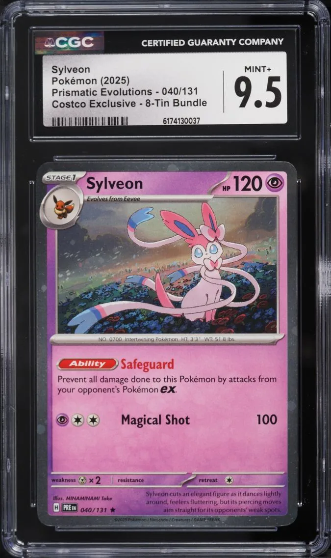 2025 Pokemon Scarlet & Violet Prismatic Evolutions Costco Exclusive Sylveon #40 CGC 9.5 MINT+
