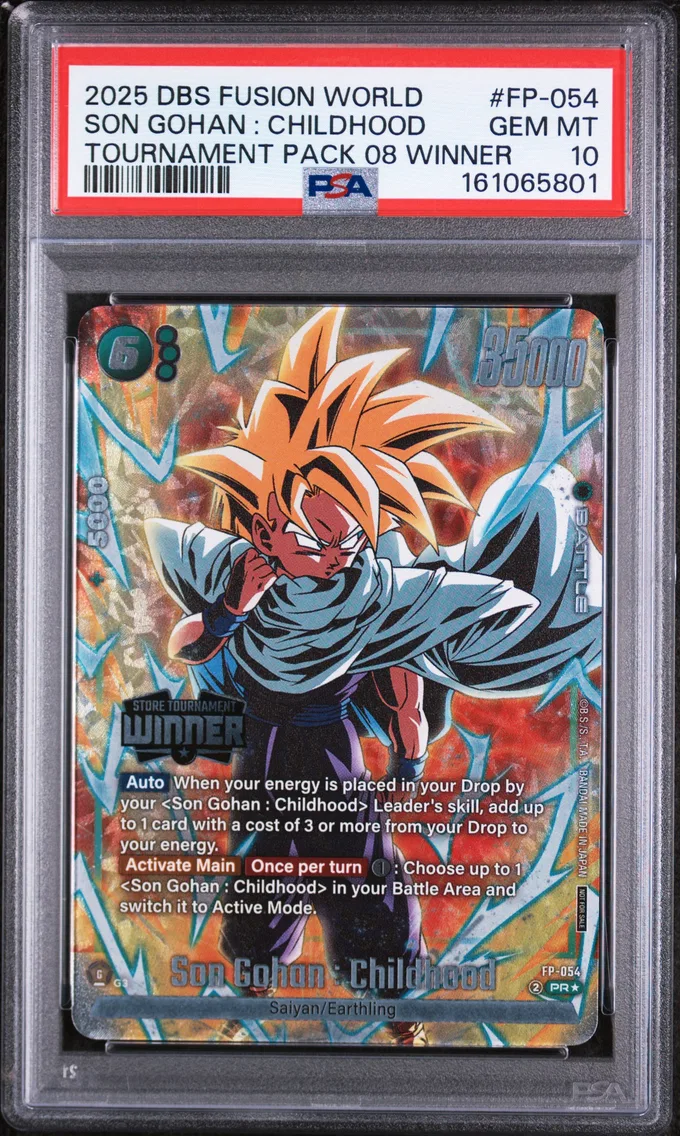 2025 #FP-054 Son Gohan : Childhood PSA 10 Dragon Ball Super Card Game Fusion World Tournament Pack 08 Winner