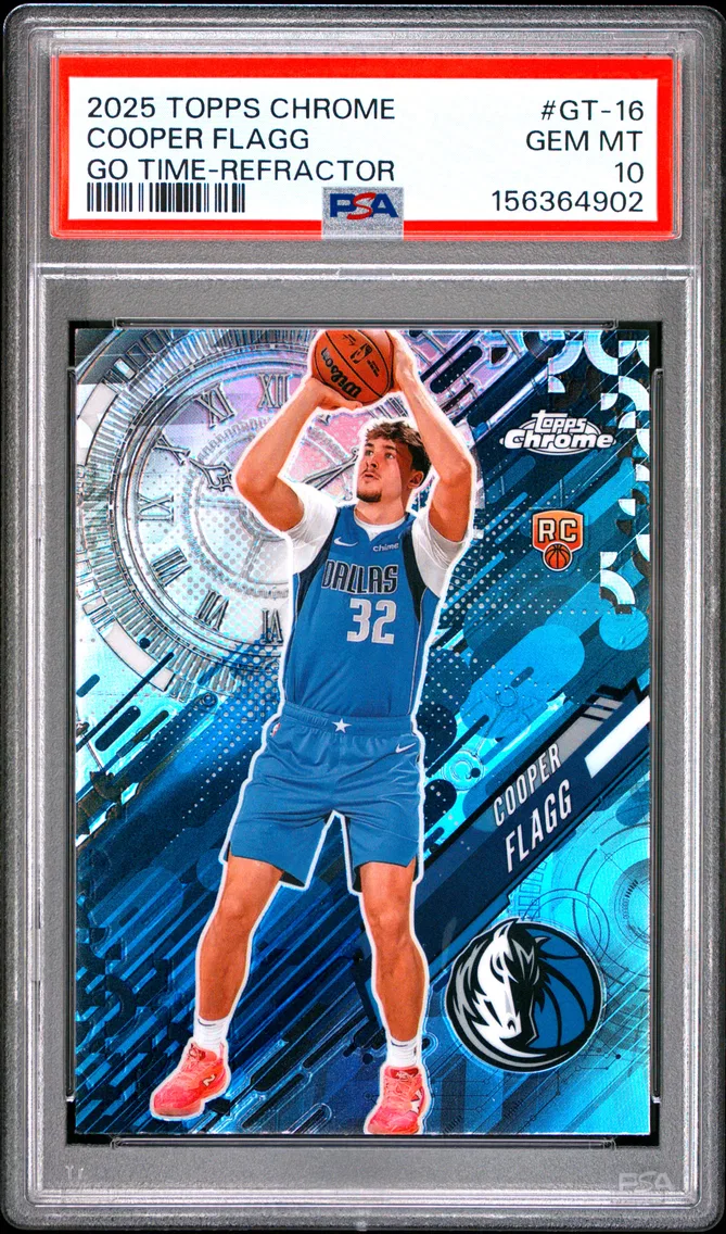 2025 #GT-16 COOPER FLAGG PSA 10 Topps Chrome Go Time