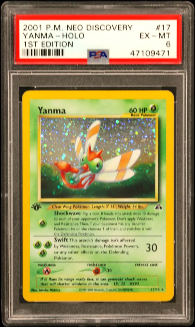 2001 #17 Yanma-Holo 1st Edition PSA 6 Neo Discovery