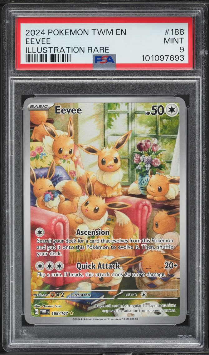 2024 #188 SCARLET & VIOLET TWILIGHT MASQUERADE IR EEVEE PSA 9 POKEMON