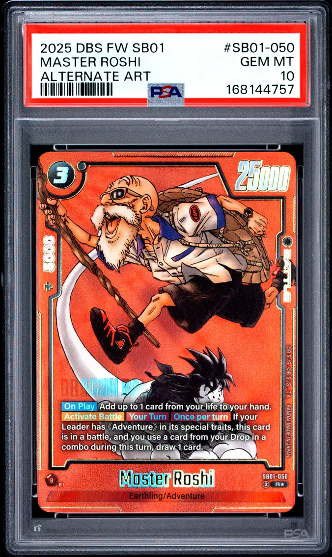 2025 #SB01-050 Master Roshi PSA 10 Dragon Ball Super Card Game Fusion World Manga Booster 01