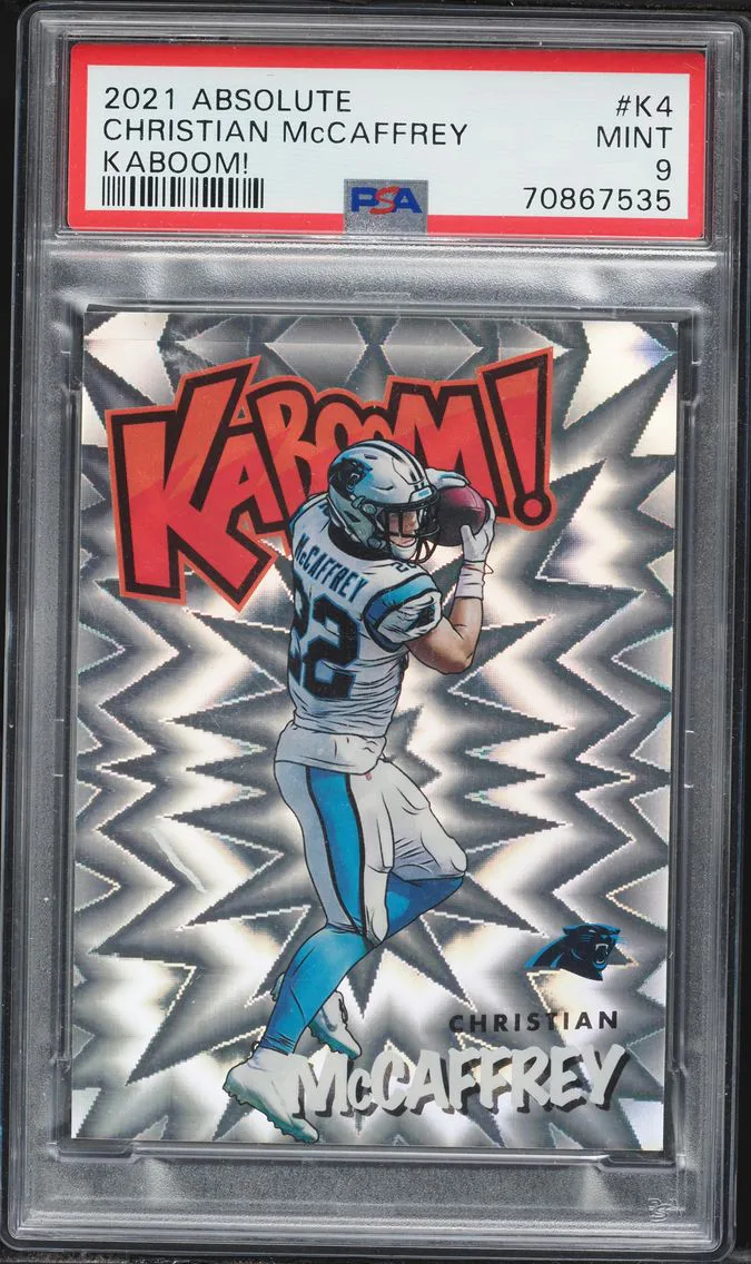 2021 #K4 Christian McCaffrey PSA 9 Panini Absolute Kaboom! Football
