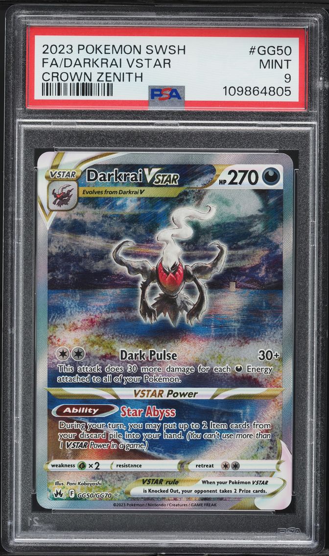 2023 #GG50 Full Art/Darkrai Vstar PSA 9 Sword and Shield Crown Zenith Pokemon