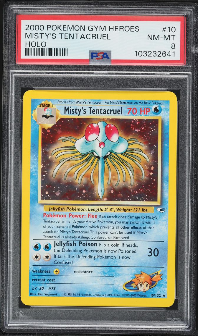 2000 #10 Misty's Tentacruel PSA 8 Gym Heroes Pokemon