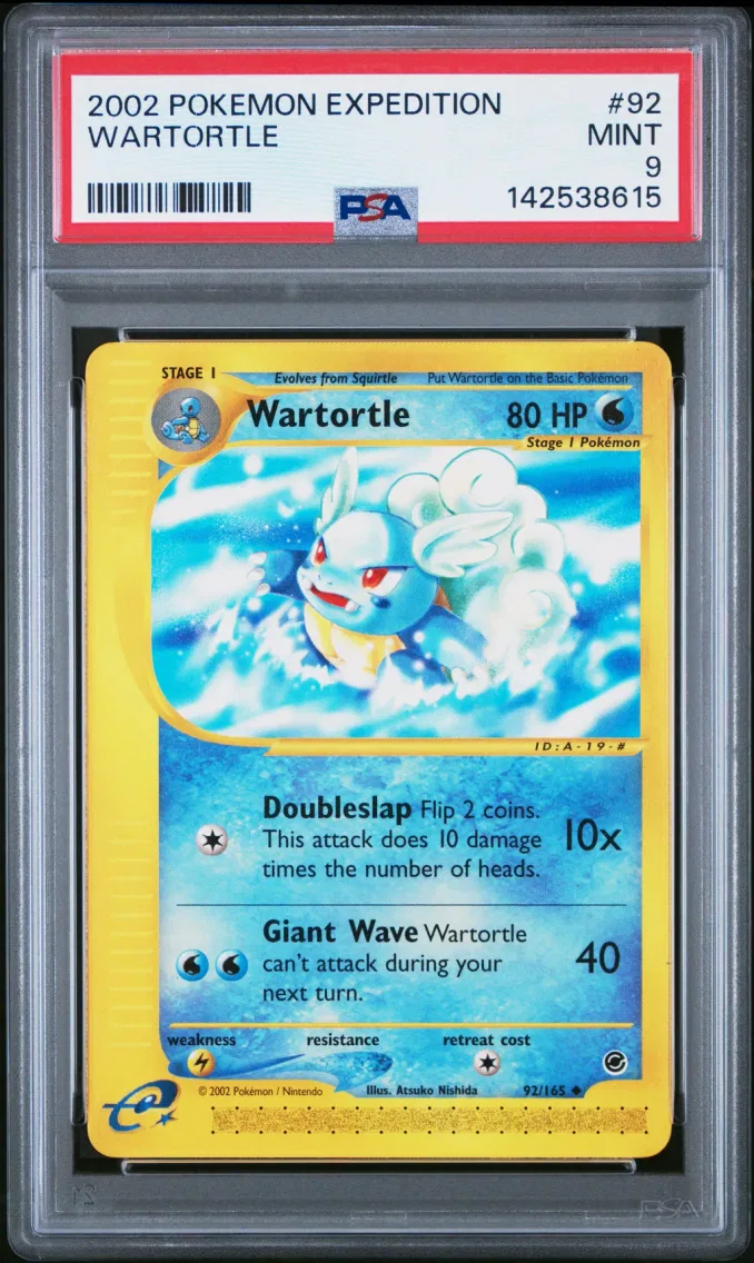 2002 Pokemon Expedition Wartortle pedition #92 PSA 9
