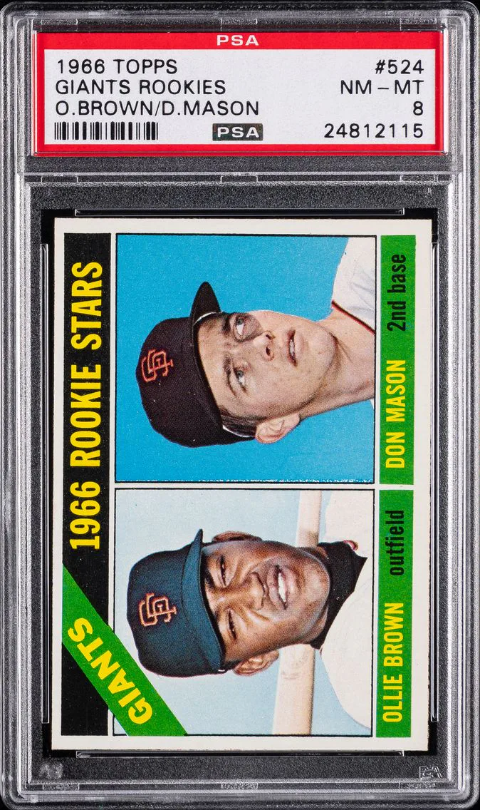1966 #524 Giants Rookies PSA 8 Topps
