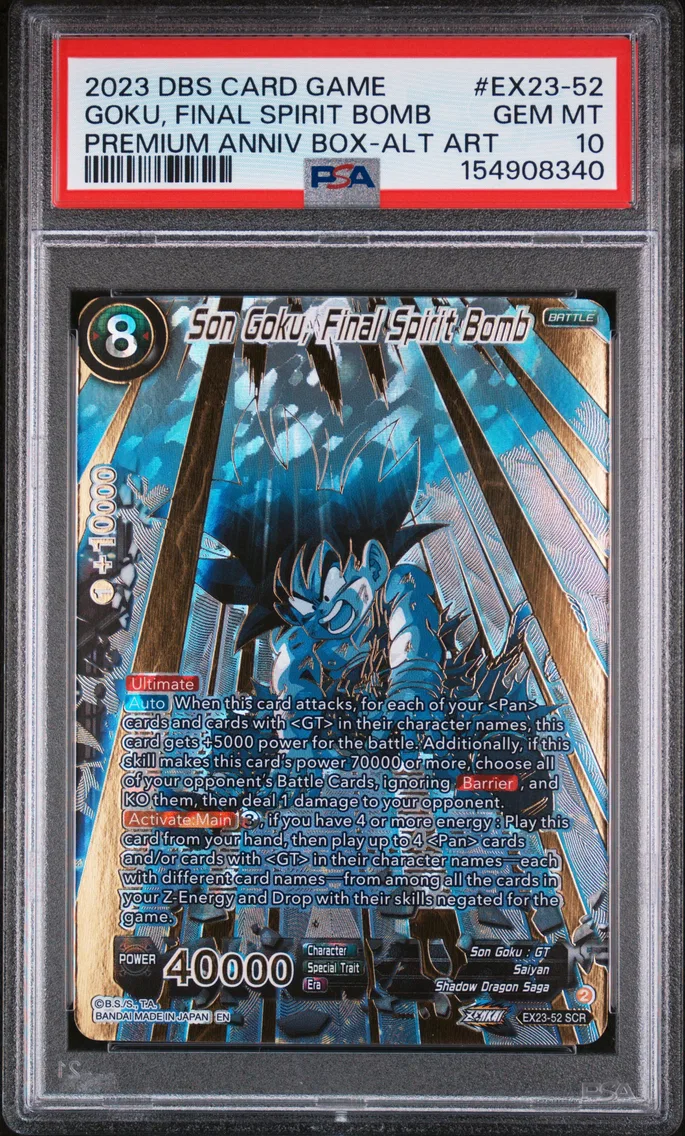2023 #EX23-52 Son Goku, Final Spirit Bomb PSA 10 Dragon Ball Super Card Game Premium Anniversary Box