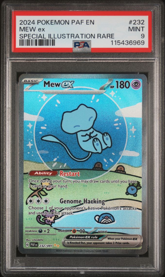 2024 #232 Mew ex PSA 9 Paldean Fates - PAF EN - English Pokemon