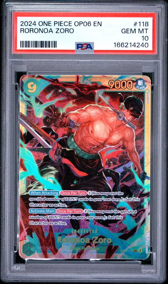 2024 #118 Roronoa Zoro PSA 10 One Piece OP06-Wings of the Captain