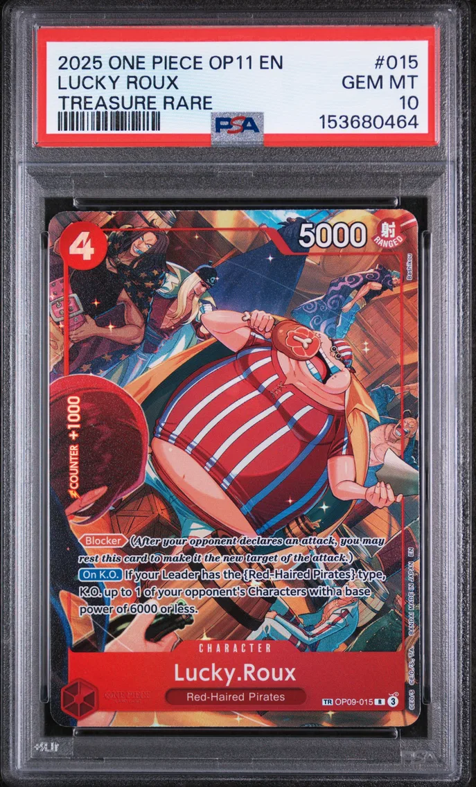 2025 #015 Lucky Roux PSA 10 One Piece OP11-A Fist of Divine Speed