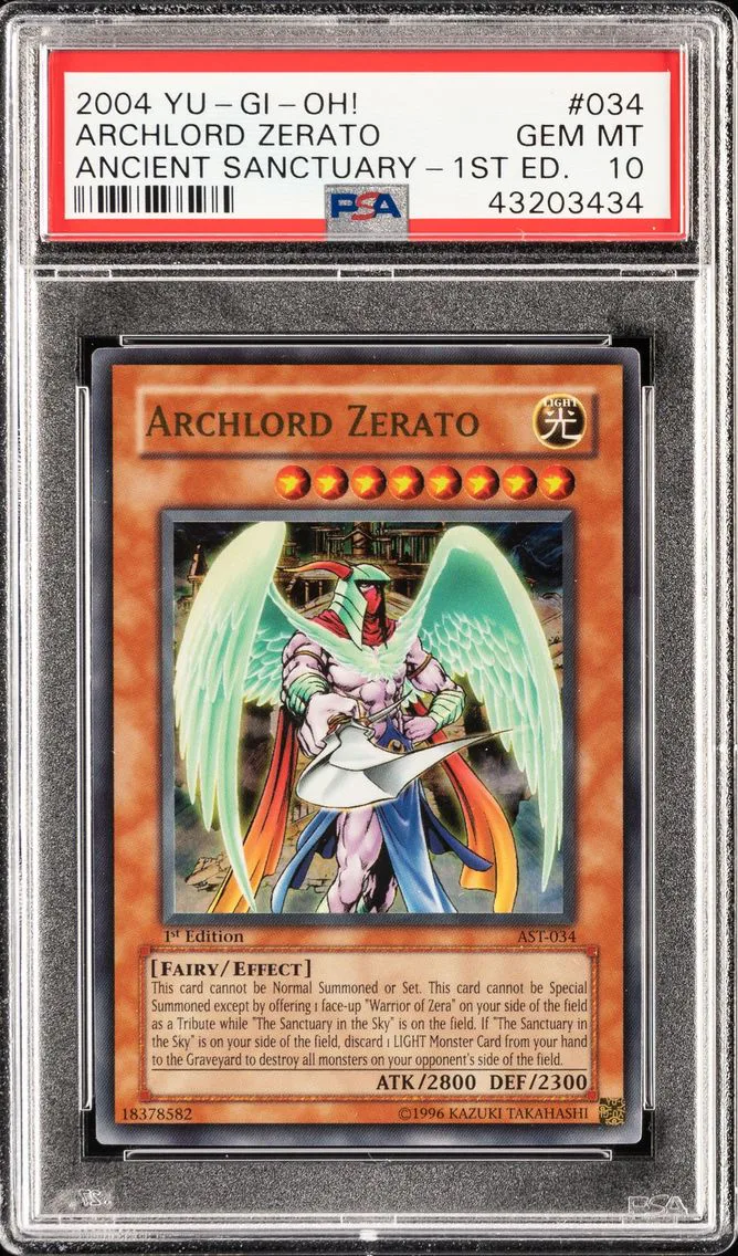 2004 YU-GI-OH ANCIENT SANCTUARY 1ST EDITION ARCHLORD ZERATO AST-EN034 PSA 10