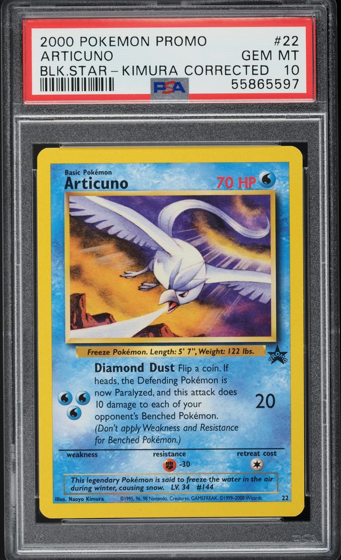 2000 #22 BLACK STAR PROMO ARTICUNO PSA 10 POKEMON
