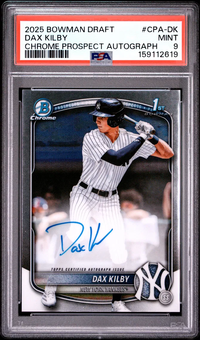 2025 #CPA-DK Dax Kilby PSA 9 Bowman Draft Chrome Prospect Autographs