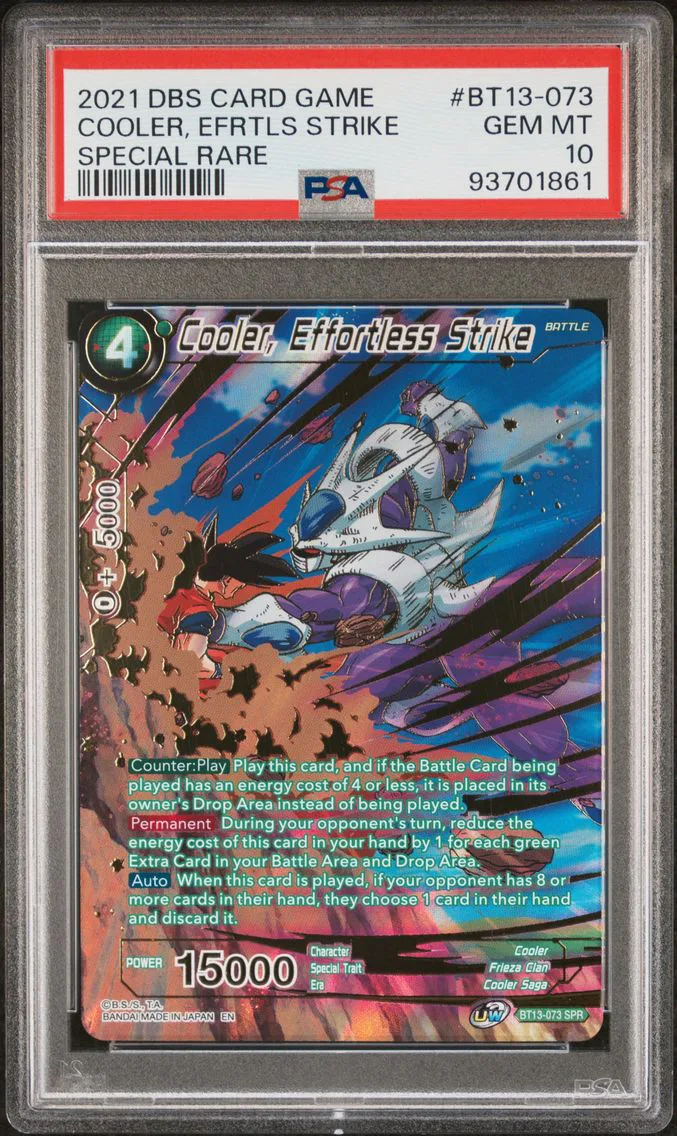 2021 #BT13-073 Cooler, Effortless Strike PSA 10 Dragon Ball Super Card Game Series 13 Supreme Rivalry