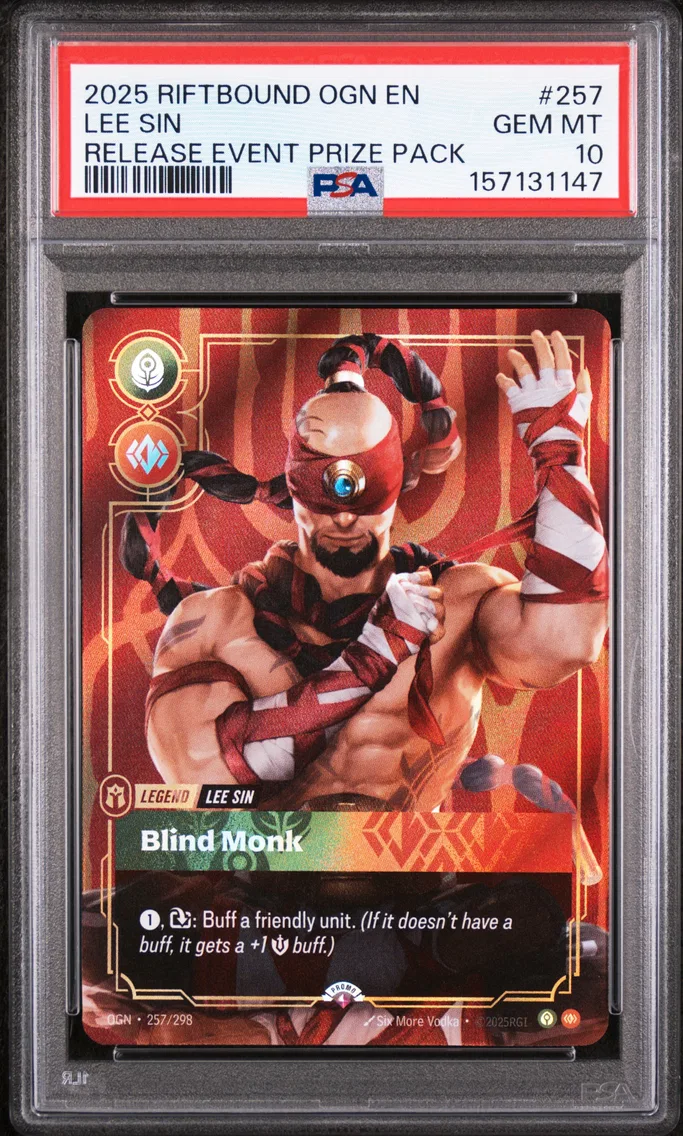 2025 #257 Lee Sin - Blind Monk PSA 10 Riftbound: League of Legends Ogn-Origins
