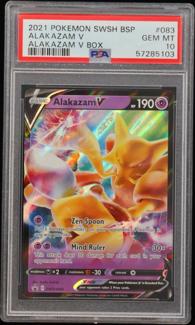2021 Pokemon Swsh Black Star Promo Alakazam V Swsh Black Star Promo #083 PSA 10