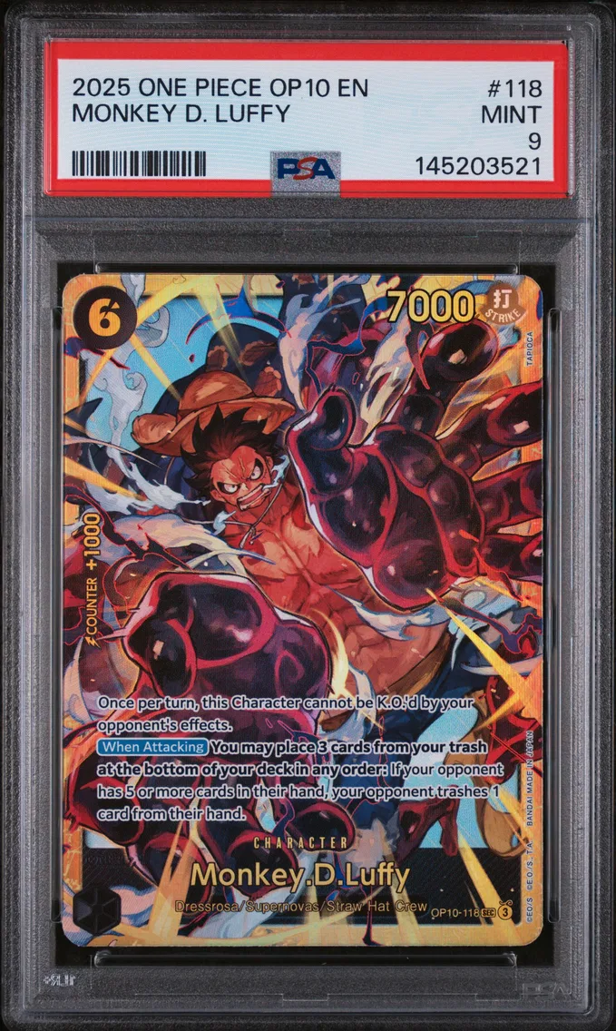 2025 #118 Monkey D. Luffy PSA 9 One Piece OP10-Royal Blood