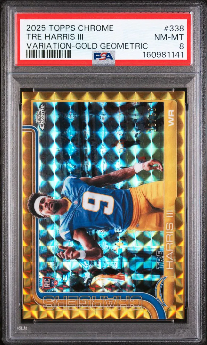 2025 #338 Tre Harris III PSA 8 Topps Chrome