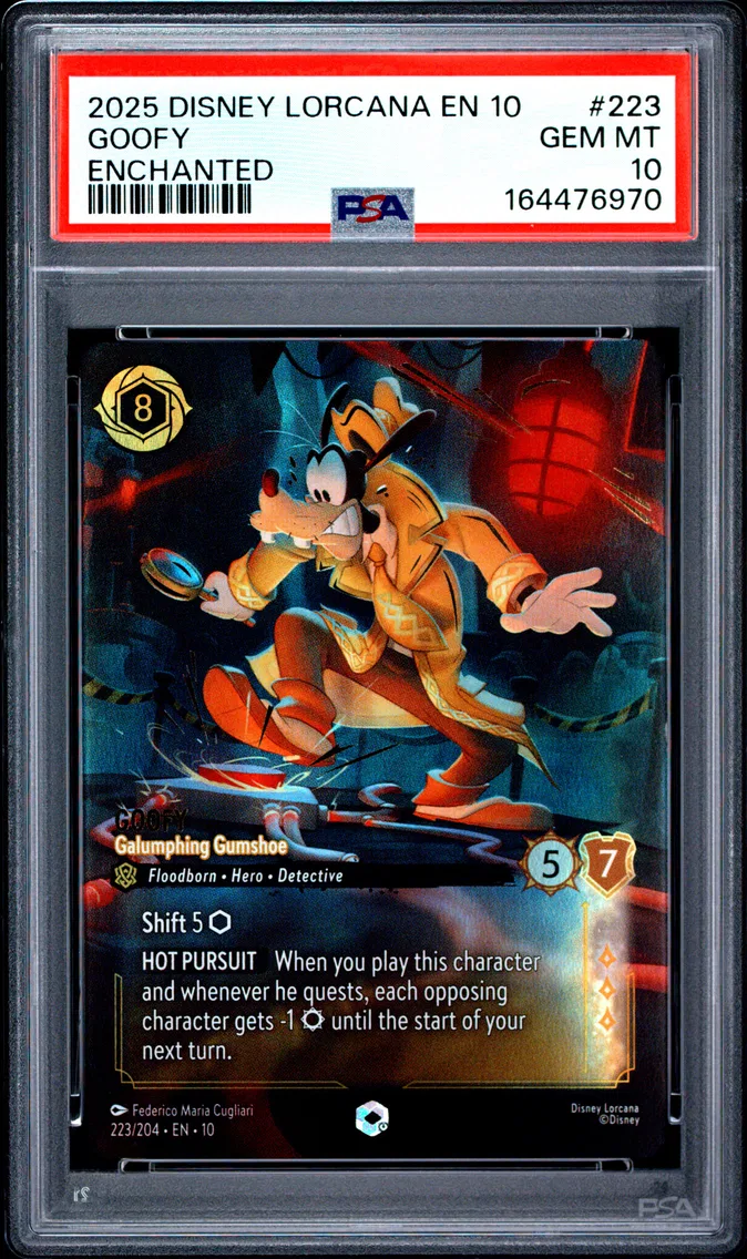 2025 #223 Goofy - Galumphing Gumshoe PSA 10 Disney Lorcana EN 10-Whispers in the Well