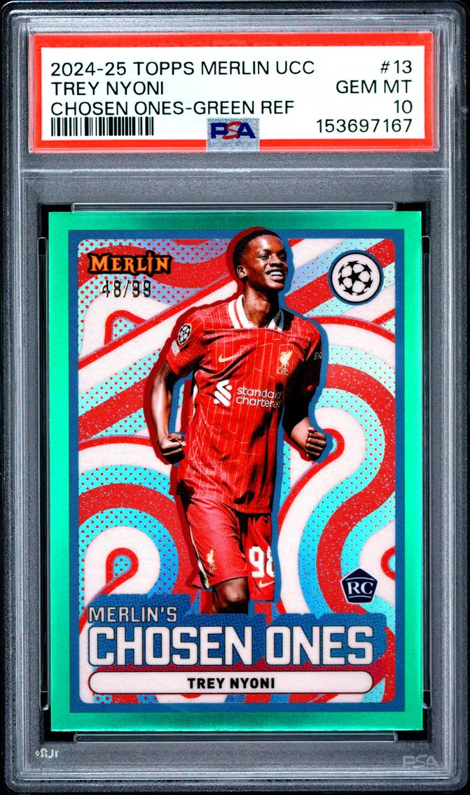 2024 #13 Trey Nyoni PSA 10 Topps Merlin UEFA Club Competitions Merlin's Chosen Ones