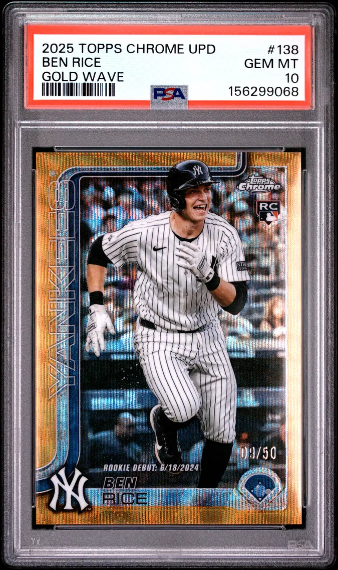 2025 #138 Ben Rice PSA 10 Topps Chrome Update