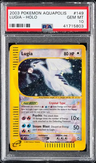 2003 #149 Lugia-Holo PSA 10 Aquapolis Pokemon - Collector Crypt