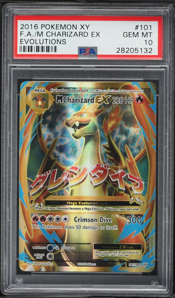 2016 #101 Full Art/M Charizard EX PSA 10 XY Evolutions Pokemon