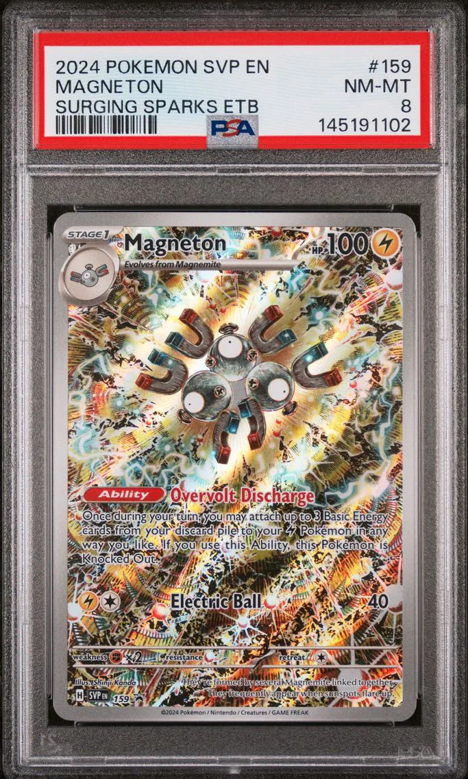 2024 #159 Magneton PSA 8 Svp EN-SV Black Star Promo