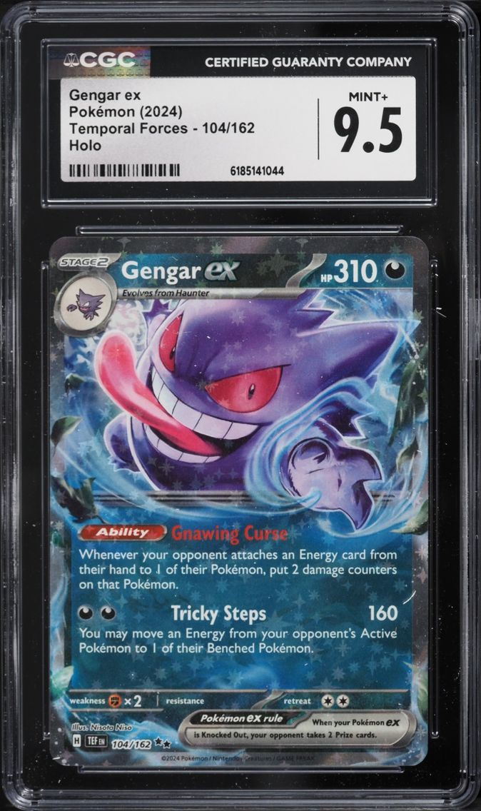 2024 #104 Gengar EX CGC 9.5 Pokemon Scarlet & Violet Temporal Forces Holo
