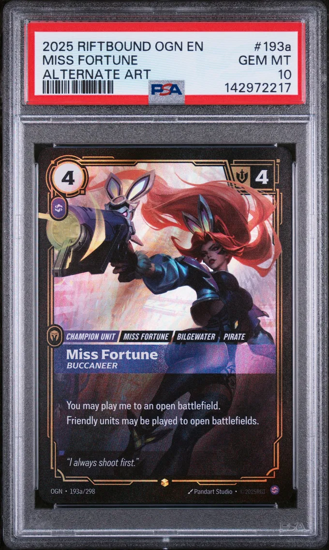 2025 #193a Miss Fortune - Buccaneer PSA 10 Riftbound: League of Legends Ogn-Origins