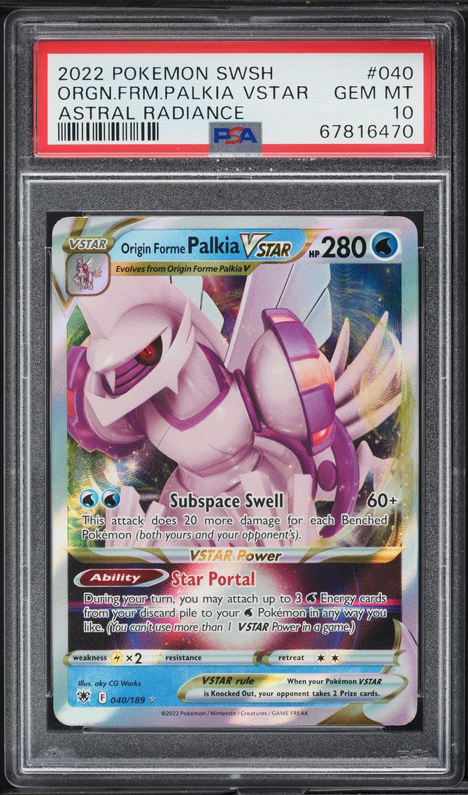 2022 #040 Origin Forme Palkia Vstar PSA 10 Sword & Shield Astral Radiance Pokemon