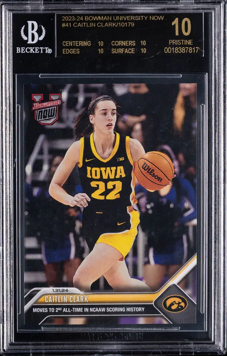 2023 #41 Caitlin Clark BGS 10 Black Label Bowman U Now