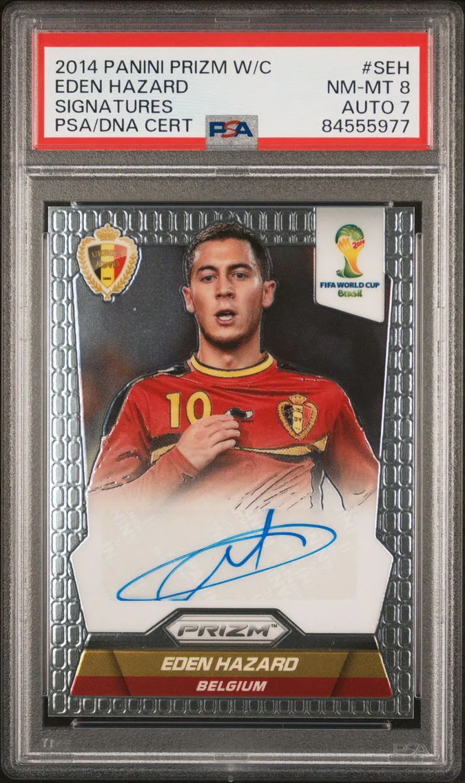 2014 #SEH Eden Hazard PSA 8 Panini Prizm World Cup Signatures