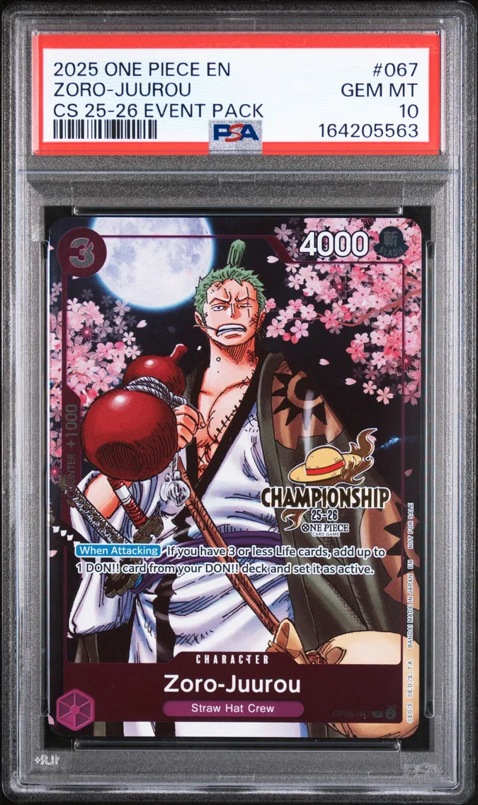 2025 #067 Zoro-Juurou PSA 10 One Piece Championship 2025-26 Event Pack