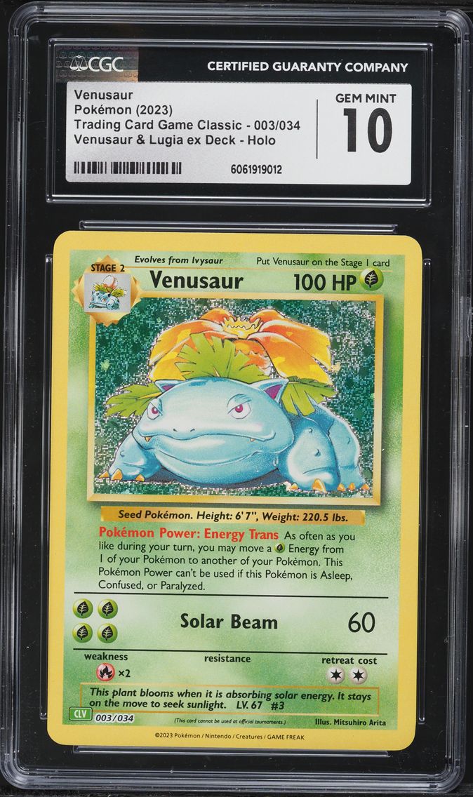 2023 #003 Venusaur CGC 10 CLV-Trading Card Game Classic Venusaur & Lugia EX Deck Pokemon