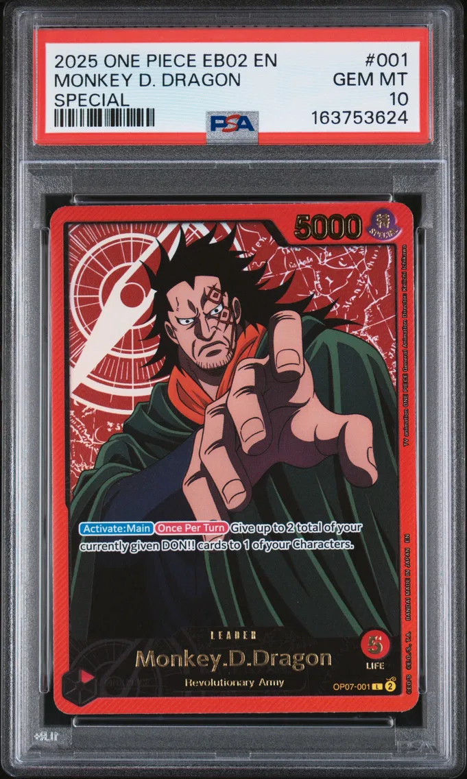 2025 #001 Monkey D. Dragon PSA 10 One Piece EB02-Extra Booster -Anime 25th Collection-