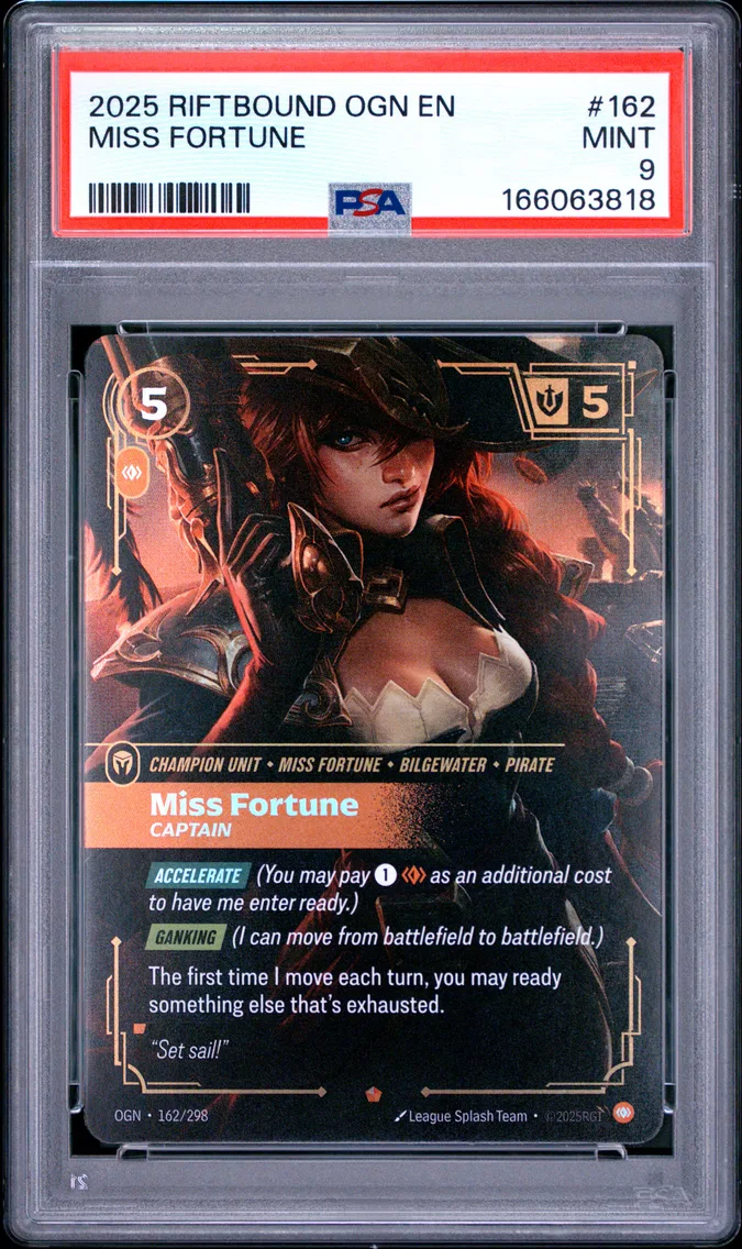 2025 #162 Miss Fortune - Captain PSA 9 Riftbound: League of Legends Ogn-Origins
