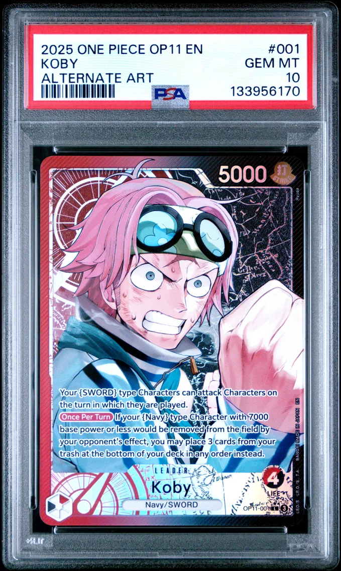 2025 #001 Koby PSA 10 One Piece OP11-A Fist of Divine Speed