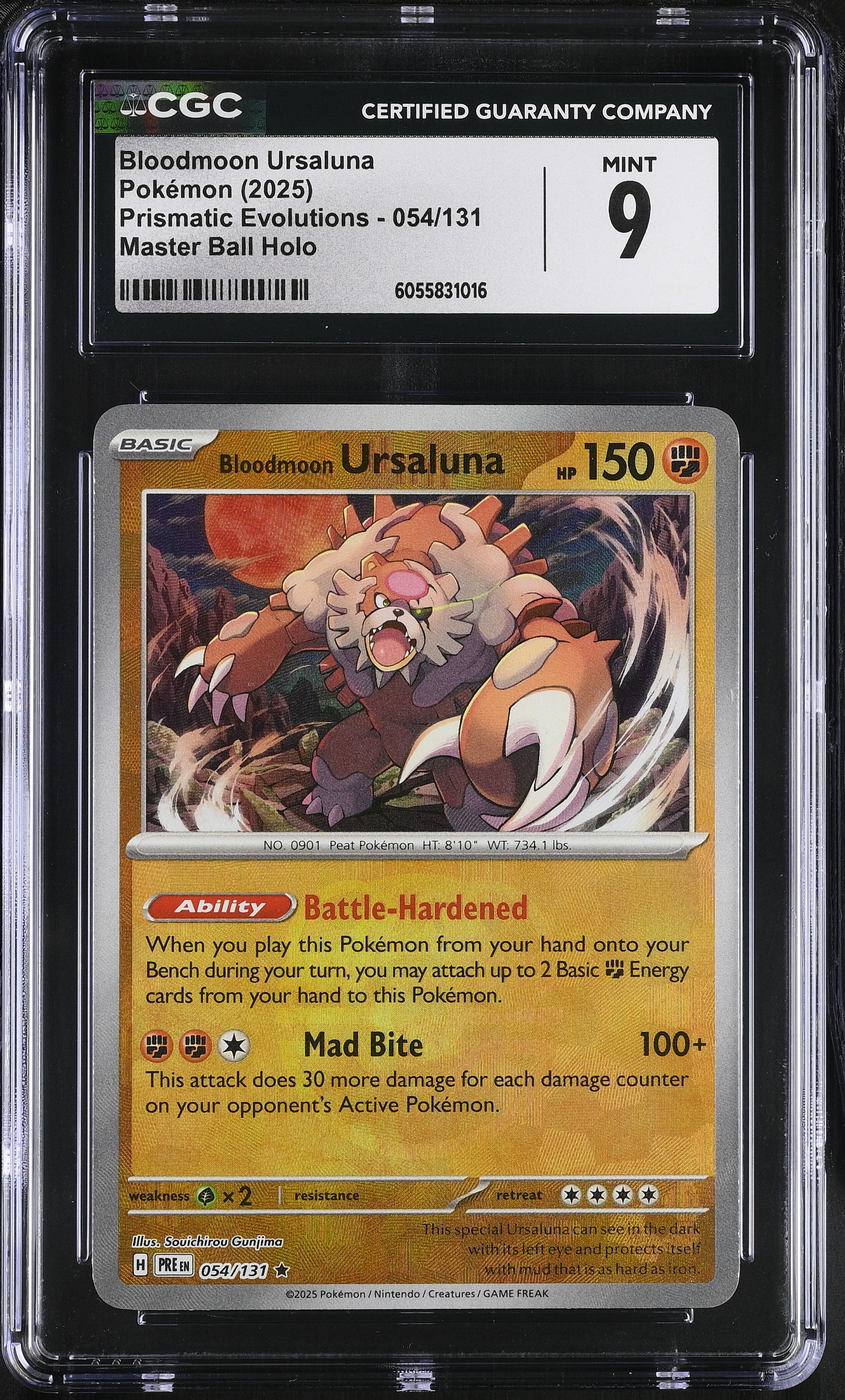 2025 #054 Bloodmoon Ursaluna CGC 9 Prismatic Evolutions - Pre En - English