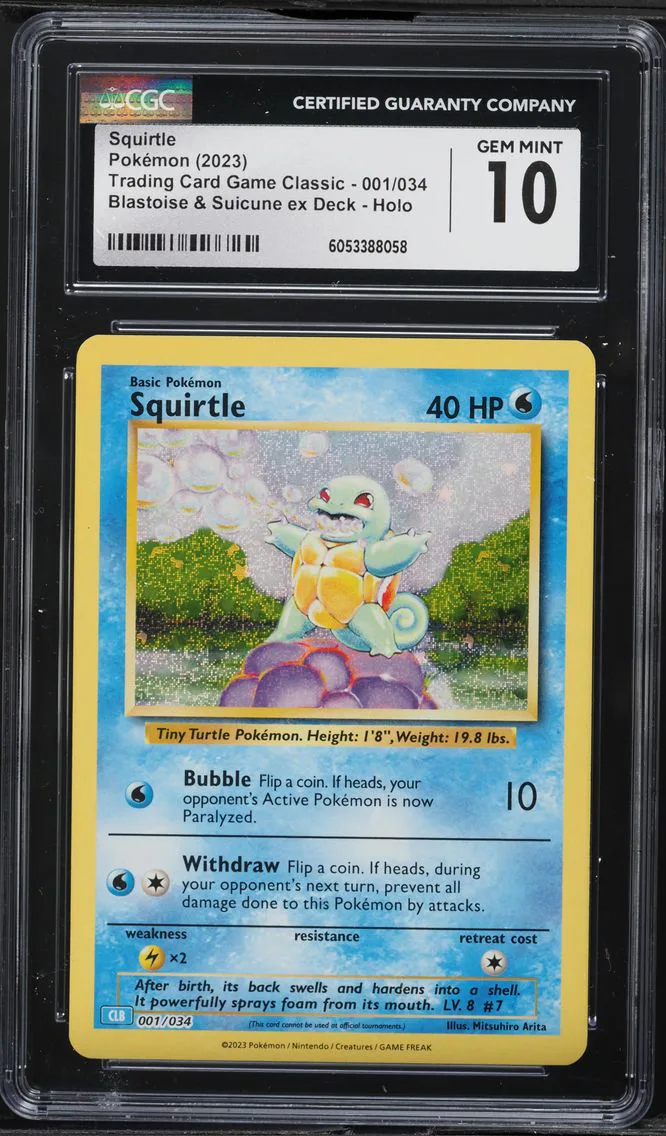2023 #001 Squirtle CGC 10 Trading Card Game Classic - CLV, CLC, CLB - English Pokemon