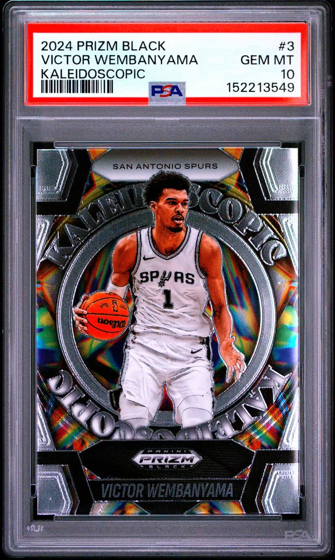 2024 #3 Victor Wembanyama PSA 10 Panini Prizm Black Kaleidoscopic