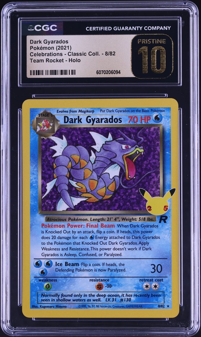 2021 #8 Dark Gyarados-Holo CGC 10 Pristine Celebrations Classic Collection Pokemon
