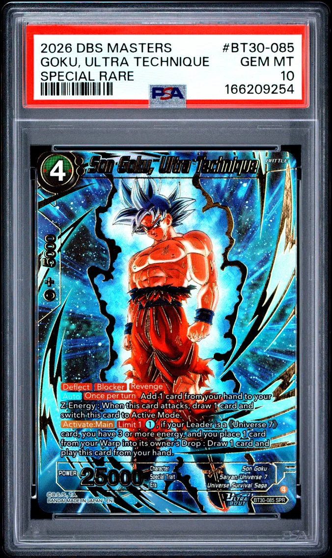 2026 #BT30-085 Son Goku, Ultra Technique PSA 10 Dragon Ball Super Card Game Masters Series 30 Three Glorious Fighters